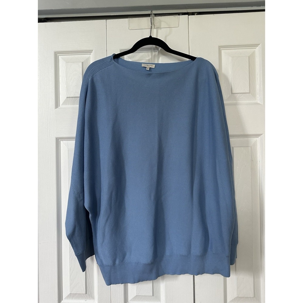 Lafayette 148 Light Powder Blue Silk Blend Size XL Sweater